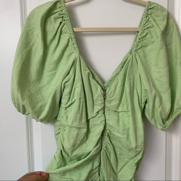 Mint Ruched Mini Dress - Picture 4 of 4